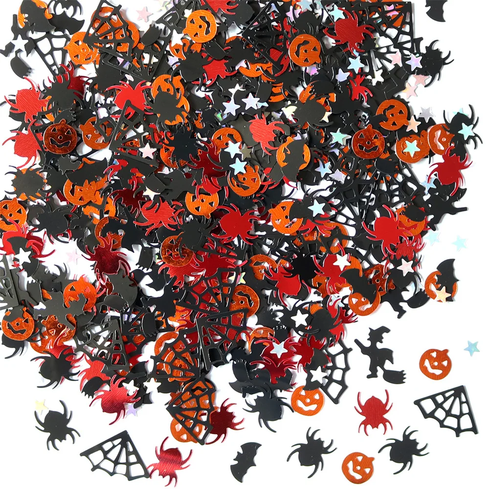 

15g Halloween Pumpkin Witch Spider Web Bat Confetti for Home Party Decoration DIY Scrapbooking Supplies Halloween Decorations