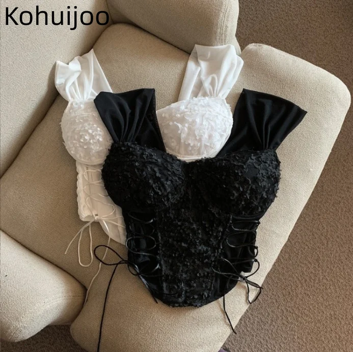 Пикантный короткий топ Kohuijoo Spice для девушек, новинка 2023, женский летний кружевной топ на завязках с цветами, майка без рукавов, белый, черный
Пикантный короткий топ Kohuijoo Spice для девушек, новинка 2023, женский летний кружевной топ на завязках с цветами, майка без рукавов, белый, черный