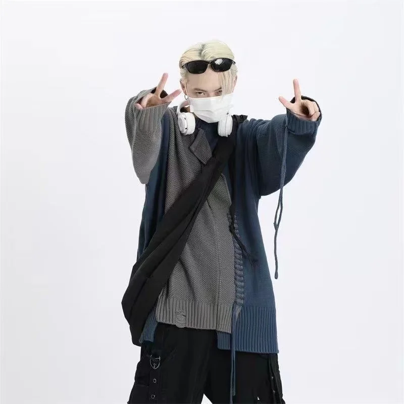Men's Sweaters and Women's Autumn and Winter Round Neck Dark Black Loose Stitch Slouchy Irregular Knit Shirt Top
Men's Sweaters and Women's Autumn and Winter Round Neck Dark Black Loose Stitch Slouchy Irregular Knit Shirt Top