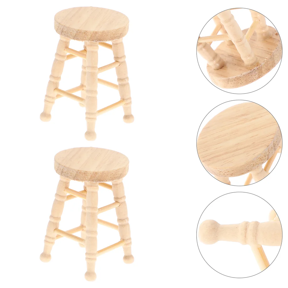 2pcs Miniature Stool Model House Round Stool Mini Furniture Mini Adornments Wooden
2pcs Miniature Stool Model House Round Stool Mini Furniture Mini Adornments Wooden