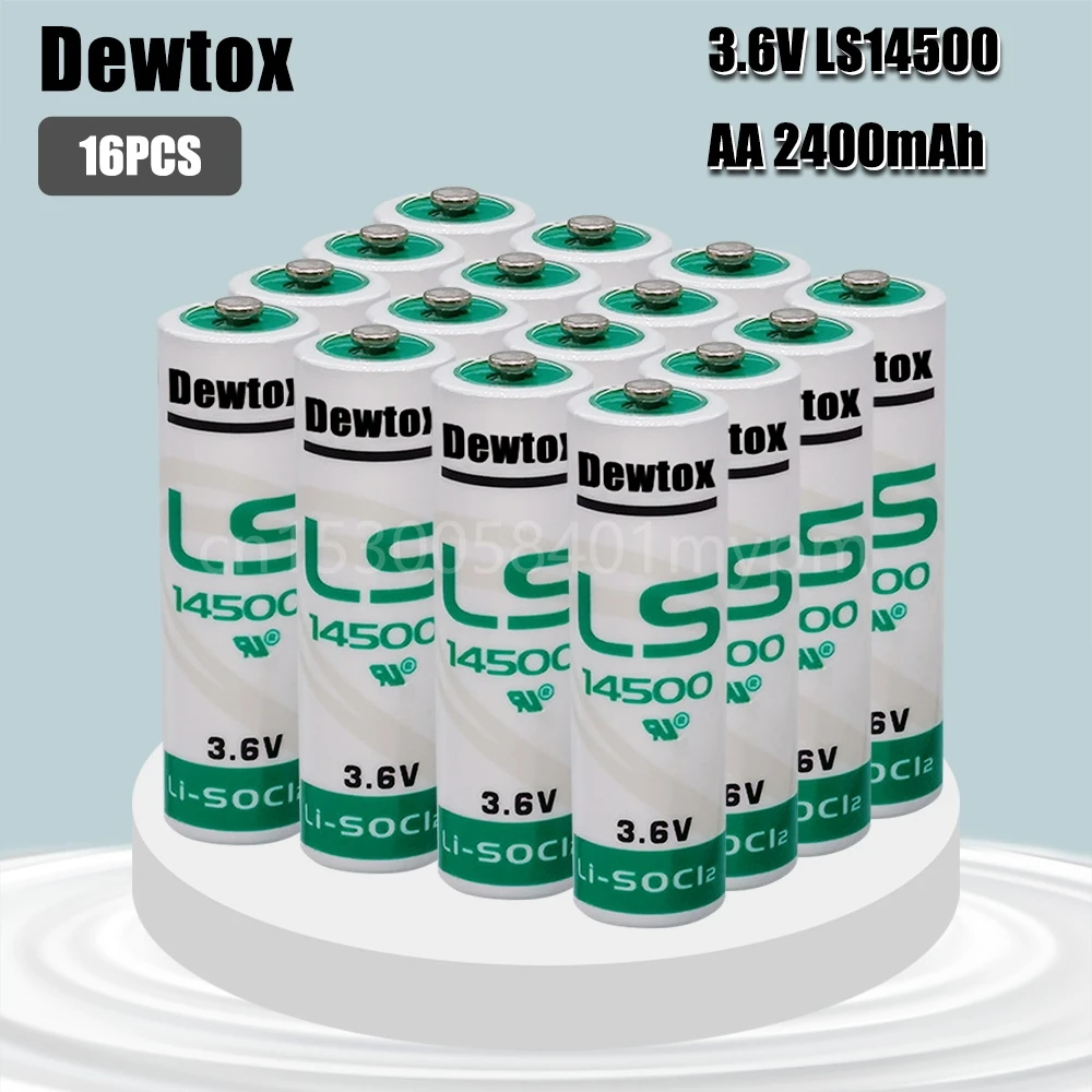 

16PCS/LOT Brand New Version For Dewtox LS14500 AA 3.6V lithium battery PLC Batteries Made in France LS 14500