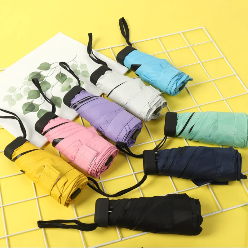 

Легкий карманный мини-Зонт от дождя для женщин ветрозащитные Прочные 5 складных солнцезащитных зонтиков портативный Солнцезащитный Женский зонтик