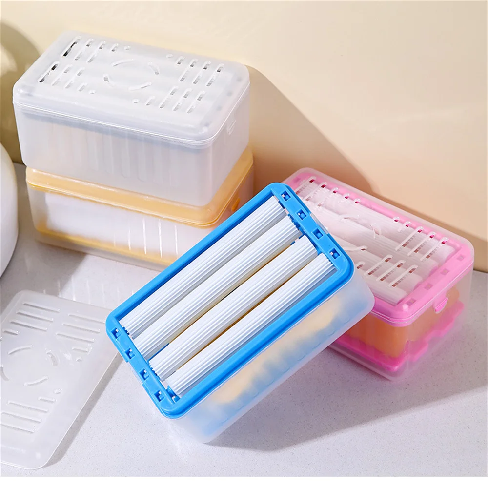 

Hands Free Foaming Soap Dish Multifunctional Soap Dish Household Hands Free Foaming Draining Storage Box Soap Box Cleaning Tool