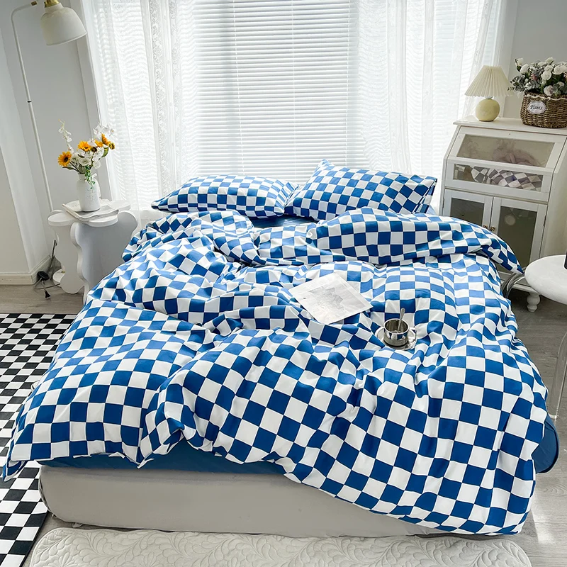 High Quality Bedding Set Duvet Cover Set Plaid Stripe Bed Cover Set Single Double King Size Quilt Cover Set
High Quality Bedding Set Duvet Cover Set Plaid Stripe Bed Cover Set Single Double King Size Quilt Cover Set