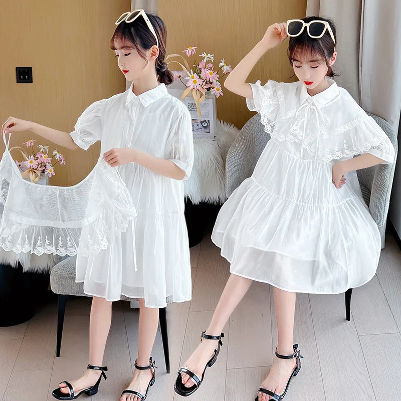 Princess Girls Shirts Dresses Summer Baby Kids White Party Teen Girl Dress Children School Clothing With Lining For 5- 16years
Princess Girls Shirts Dresses Summer Baby Kids White Party Teen Girl Dress Children School Clothing With Lining For 5- 16years