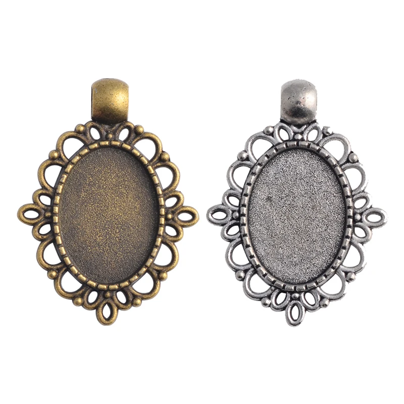 10pcs 13x18mm Inner Size Antique Silver Plated and Bronze Simple Cameo Cabochon Base Setting Charms Pendant Necklace Findings
10pcs 13x18mm Inner Size Antique Silver Plated and Bronze Simple Cameo Cabochon Base Setting Charms Pendant Necklace Findings