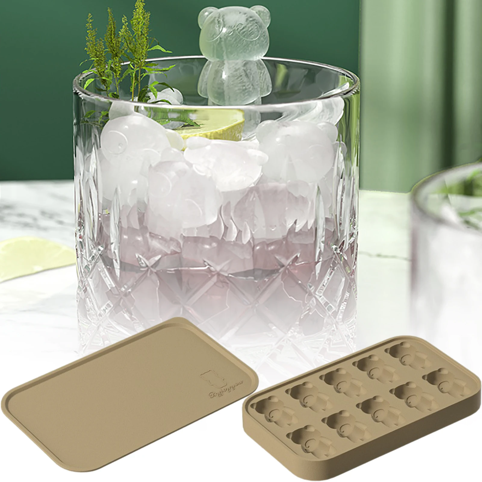 Форма для льда с милым 3d-медведем, 10 ячеек, многоразовые силиконовые лотки для льда, льдогенератор со съемной крышкой для зеркального сока
Форма для льда с милым 3d-медведем, 10 ячеек, многоразовые силиконовые лотки для льда, льдогенератор со съемной крышкой для зеркального сока