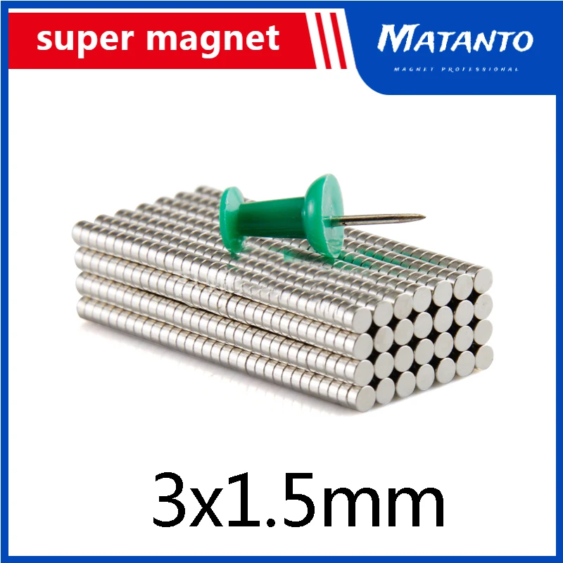 200/500/1000pcs 3x1.5 mm Powerful Magnets 3mm x 1.5mm Permanent Small Round Magnet 3x1.5mm Thin Neodymium Magnet Super Strong
200/500/1000pcs 3x1.5 mm Powerful Magnets 3mm x 1.5mm Permanent Small Round Magnet 3x1.5mm Thin Neodymium Magnet Super Strong