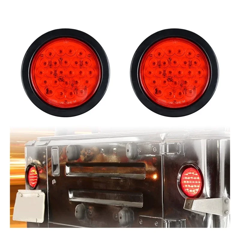 2Pcs 4" Round 24LED Trailer Light Brake Stop Indicator Lamp Running Light Rear Tail Lamp 12V For Car Truck Trailer UTE UTV Van
2Pcs 4" Round 24LED Trailer Light Brake Stop Indicator Lamp Running Light Rear Tail Lamp 12V For Car Truck Trailer UTE UTV Van