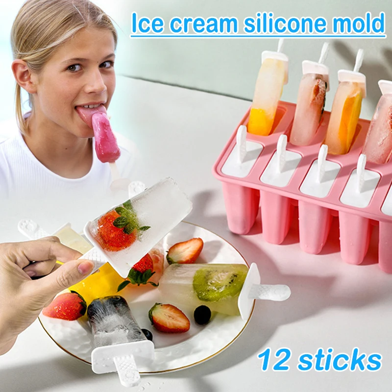 12 Cavities Silicone Popsicle Mold Homemade Ice Popsicle Maker DIY Reusable Ice Cream Molds With 12 Sticks
12 Cavities Silicone Popsicle Mold Homemade Ice Popsicle Maker DIY Reusable Ice Cream Molds With 12 Sticks