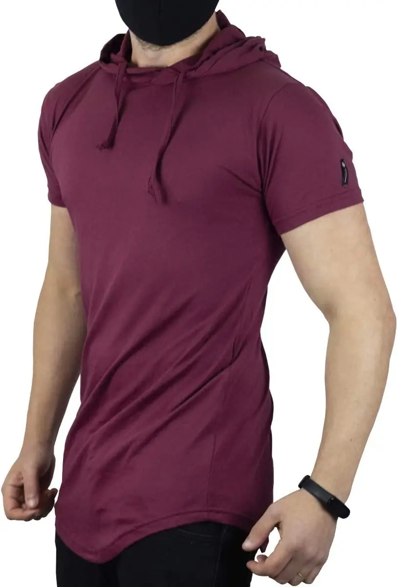 

Camisa Longline Com Capuz Swag Básica C32 Vcstilo (BORDO, GG)