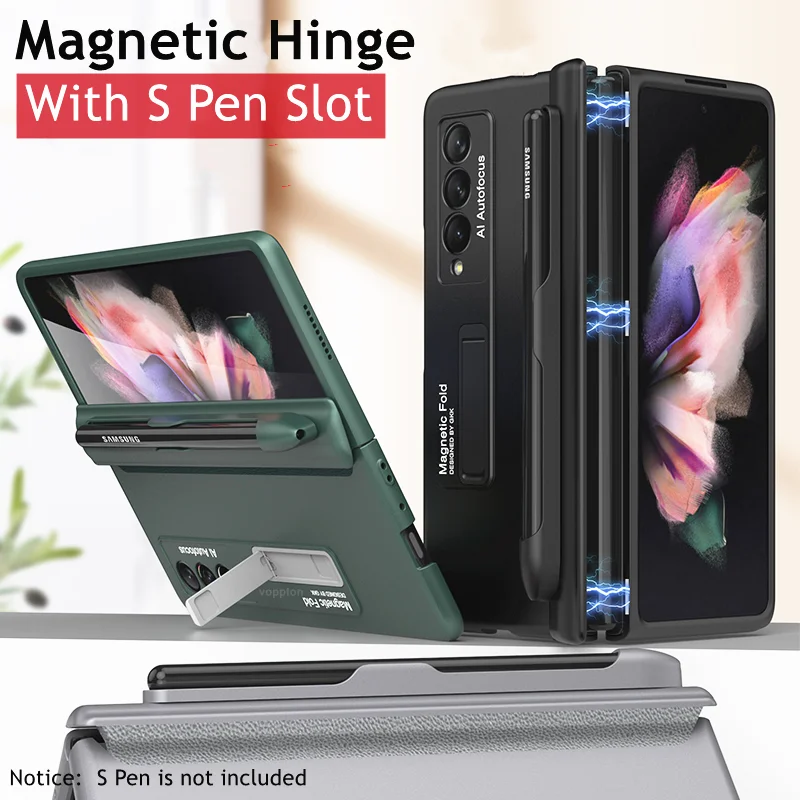 Magnetic Hinge Pen Holder Slot Case for Samsung Galaxy Z Fold 3 5G Kickstand Cover Hard Plastic Full Protection Case No Pen
Magnetic Hinge Pen Holder Slot Case for Samsung Galaxy Z Fold 3 5G Kickstand Cover Hard Plastic Full Protection Case No Pen