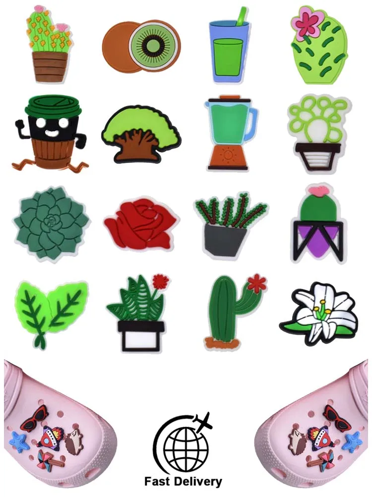 1Pcs PVC Green Plants for Croc Charm Shoes Accessories Badge Women Clogs Buckle Kids Pins Decoration Jeans Wristbands Wholesale
1Pcs PVC Green Plants for Croc Charm Shoes Accessories Badge Women Clogs Buckle Kids Pins Decoration Jeans Wristbands Wholesale