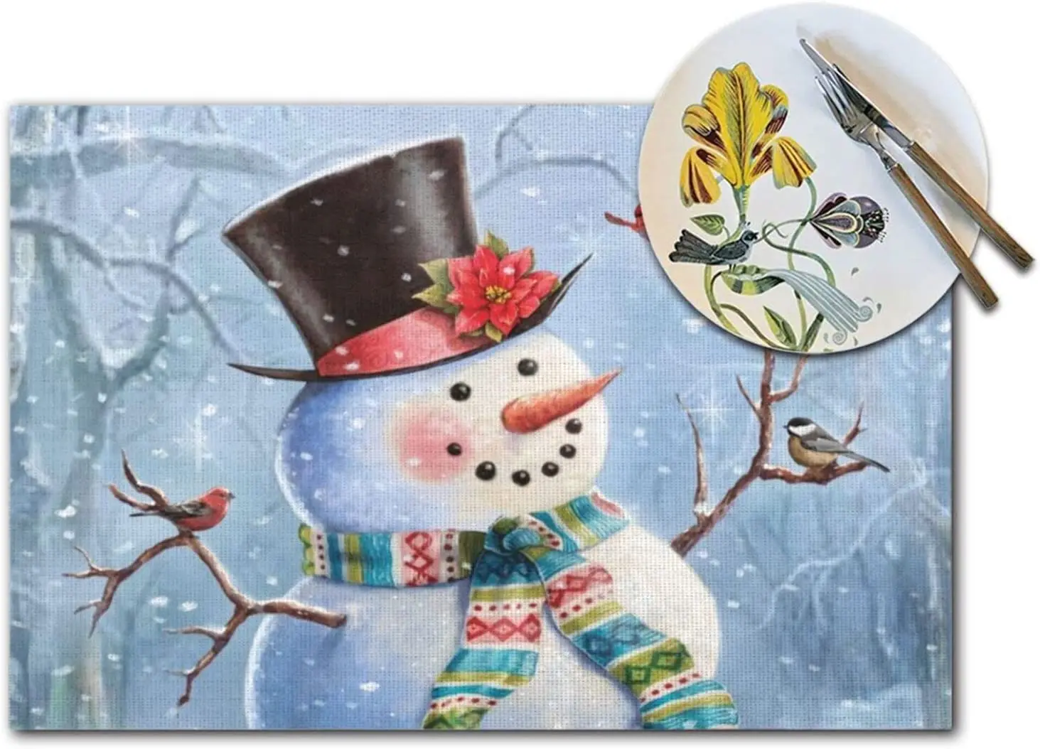 Winter Snowman Cardinals Placemats Xmas Christmas Birds Table Mats Set of 4 Burlap Placemat Washable Heat Resistant Place Mats
Winter Snowman Cardinals Placemats Xmas Christmas Birds Table Mats Set of 4 Burlap Placemat Washable Heat Resistant Place Mats