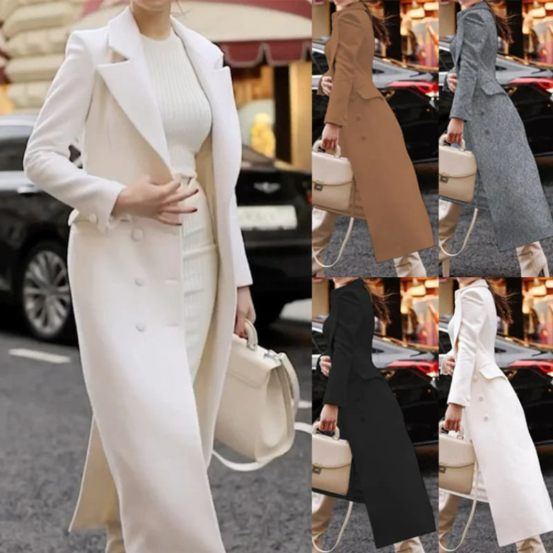 2023 Autumn and Winter New Retro Lapel Woolen Coat Women Solid Color Long Coat Woman Wool Coat
2023 Autumn and Winter New Retro Lapel Woolen Coat Women Solid Color Long Coat Woman Wool Coat