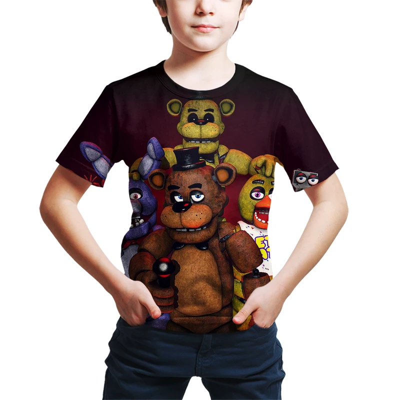 Five Night At Freddy T Shirts Print Boys Girls Fashion T-Shirts Kids Summer Harajuku 3D Terriost Game FNAF Short Sleeve Tops
Five Night At Freddy T Shirts Print Boys Girls Fashion T-Shirts Kids Summer Harajuku 3D Terriost Game FNAF Short Sleeve Tops