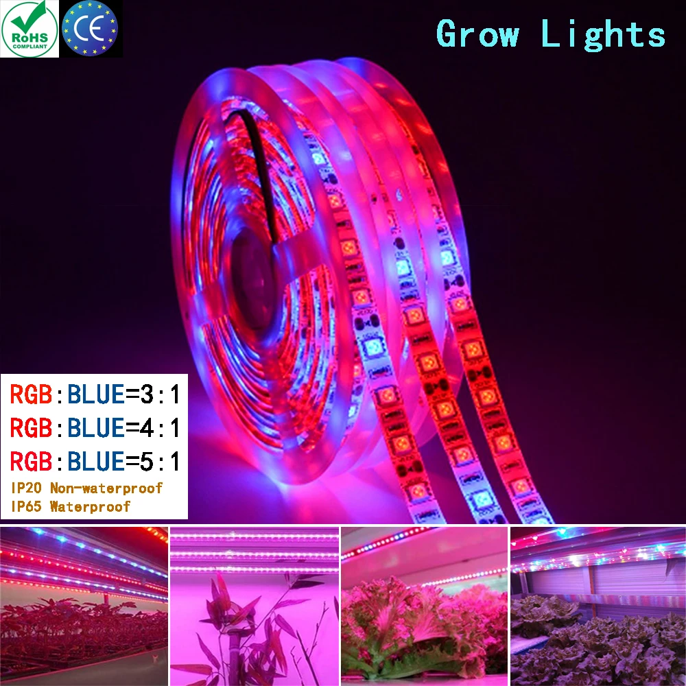 

Indoor Plant Light LED Strip 5050 LED Grow Light LED Lamp Phytolamp Tape Vegetables Flower Phytolent for Plants Seeds EU US Plug