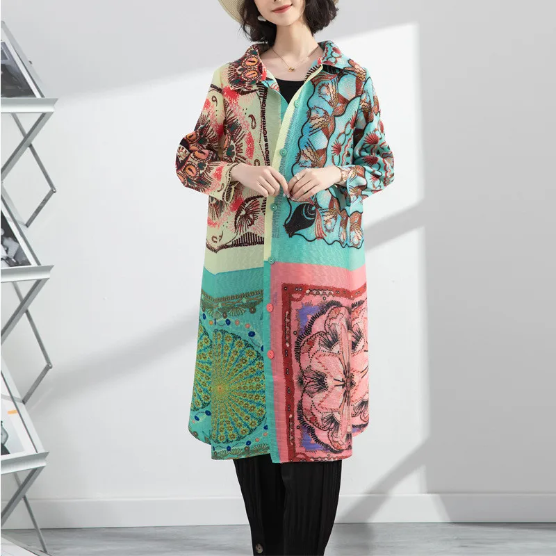 2022 Spring New Miyak Pleated Women's Dress Fashion Print Single Breasted Design Loose Plus Size Women's 3/4 Sleeve Dress
2022 Spring New Miyak Pleated Women's Dress Fashion Print Single Breasted Design Loose Plus Size Women's 3/4 Sleeve Dress