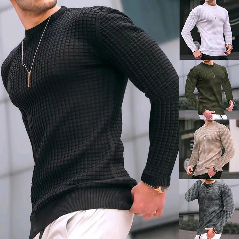 Autumn Waffle Men's Trend Crew Neck Pullover Men's Casual Fashion Loose Knit Long Sleeve Cotton Top
Autumn Waffle Men's Trend Crew Neck Pullover Men's Casual Fashion Loose Knit Long Sleeve Cotton Top