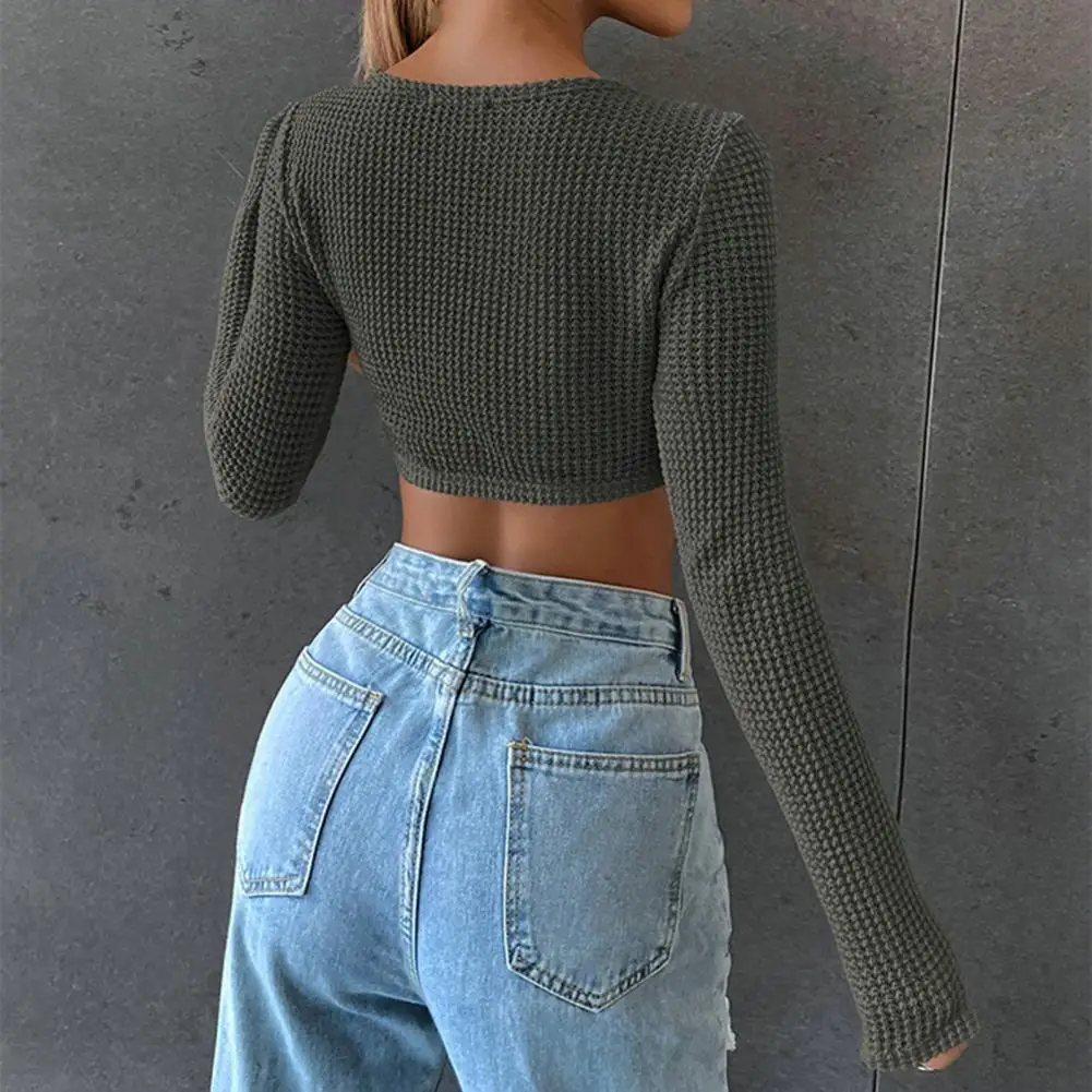 Popular Female Pullover Spring Summer Knitted Crop Top Long Sleeves Short Knitting Crop Top T-shirt Daily Wear
Popular Female Pullover Spring Summer Knitted Crop Top Long Sleeves Short Knitting Crop Top T-shirt Daily Wear