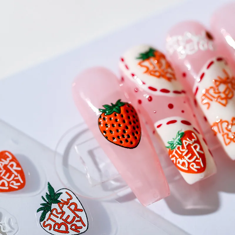 thin tough manicure stickers embossed back glue nail stickers nail jewelry letter cream strawberry Stickers for nails
thin tough manicure stickers embossed back glue nail stickers nail jewelry letter cream strawberry Stickers for nails