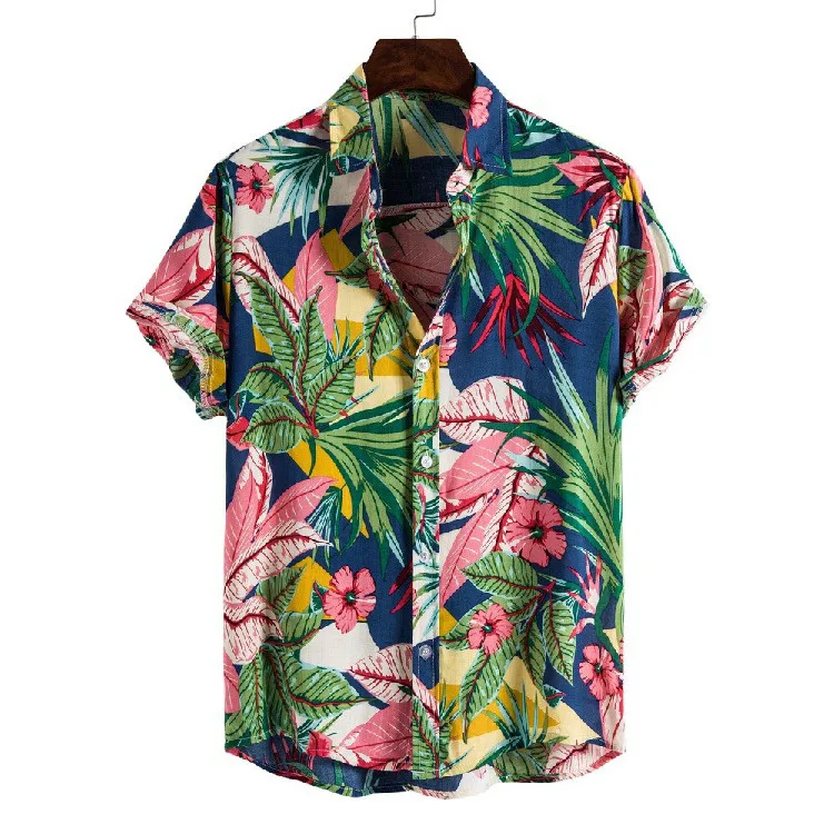 

Мужская одежда, рубашки, кардиган, гавайская пляжная Мужская рубашка с цветами, короткая водолазка с рукавами, темно-синяя футболка, Мужское...