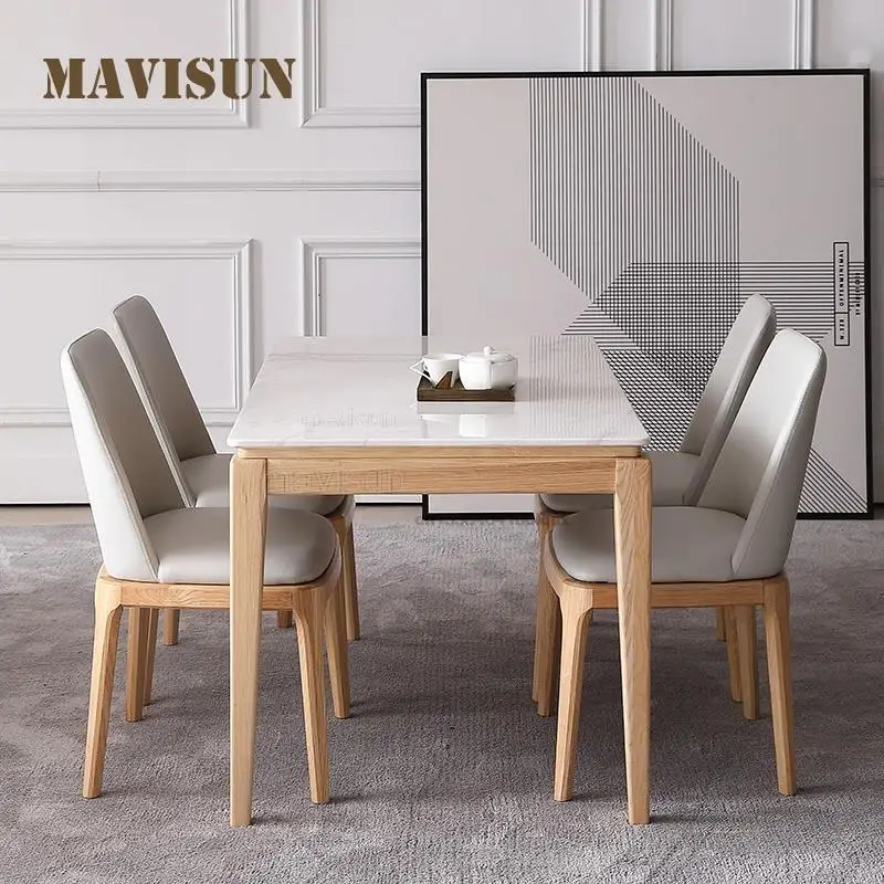 Italian-Master-Designed Marble Top Dining Table Set 4-Seater Table And Chair Combination With Solid Wood Legs Luxury Furniture
Italian-Master-Designed Marble Top Dining Table Set 4-Seater Table And Chair Combination With Solid Wood Legs Luxury Furniture