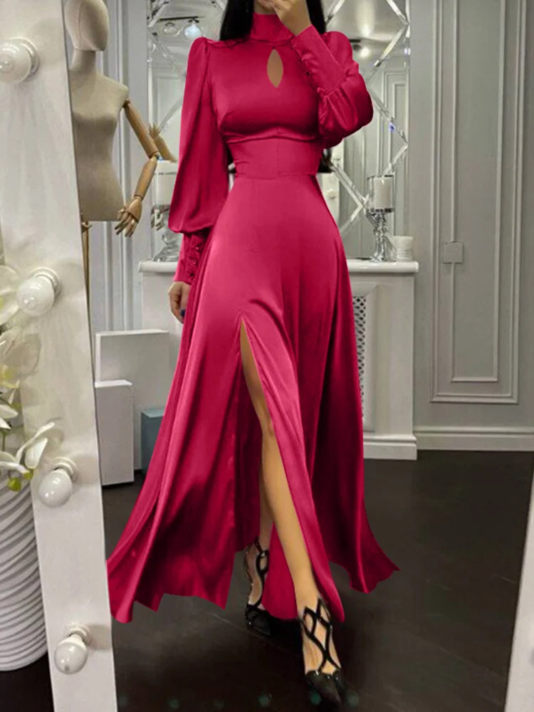 2022 Sexy Party Dress Casual Long Sleeve Maxi Vestidos Oversized Hollow Out Robe Oversized ZANZEA Fashion Women Satin Sundress
2022 Sexy Party Dress Casual Long Sleeve Maxi Vestidos Oversized Hollow Out Robe Oversized ZANZEA Fashion Women Satin Sundress