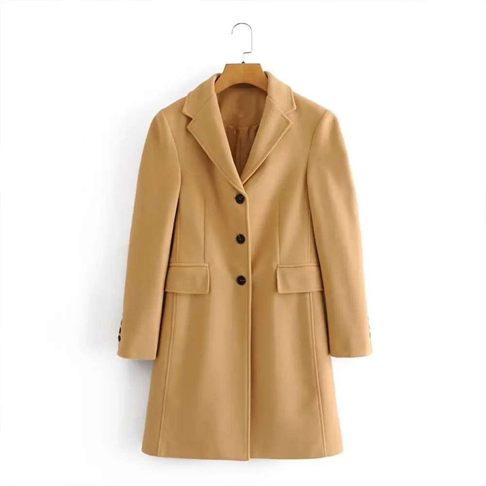 Autumn and winter new fashion women's temperament casual lapel long-sleeved button closure woolen coat jacket
Autumn and winter new fashion women's temperament casual lapel long-sleeved button closure woolen coat jacket