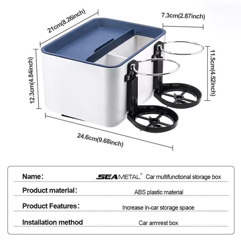 Universal Car Armrest Storage Box With 2 Cup Holder Multifunction Armrest Organizer Tissue Box Interior Car Gadgets Container
Universal Car Armrest Storage Box With 2 Cup Holder Multifunction Armrest Organizer Tissue Box Interior Car Gadgets Container