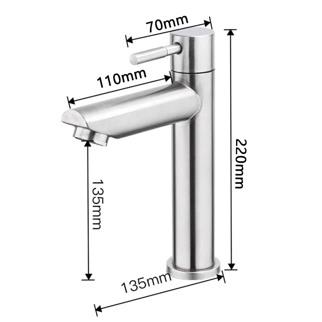 1pcs Basin Sink Faucet Tap Bathroom Stainless Steel Single-cooled Corrosion Resistant Environmentally Kitchen Bath Hoom Supplies
1pcs Basin Sink Faucet Tap Bathroom Stainless Steel Single-cooled Corrosion Resistant Environmentally Kitchen Bath Hoom Supplies