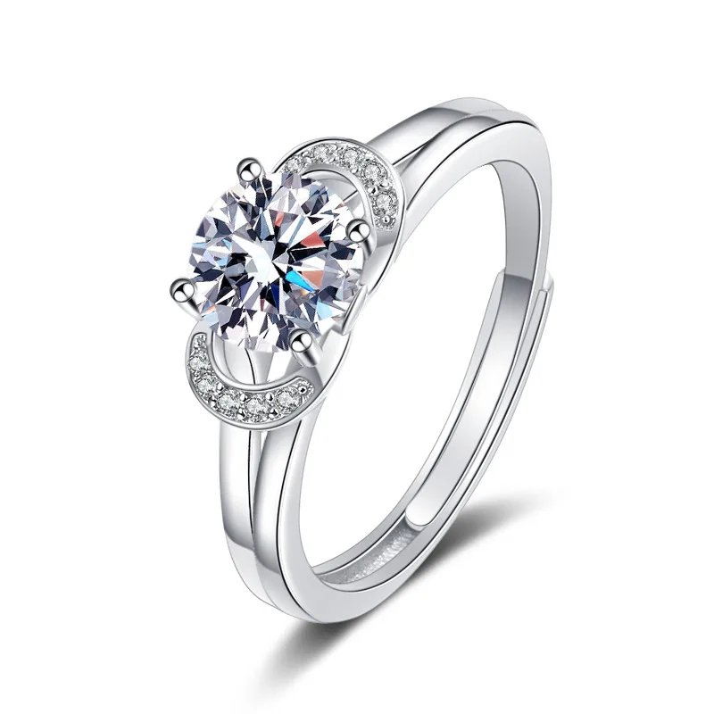 S925 Sterling Silver Moissanite Set Diamond Petal Wedding Ring One Carat Four Claw Open Diamond Ring for Princess
S925 Sterling Silver Moissanite Set Diamond Petal Wedding Ring One Carat Four Claw Open Diamond Ring for Princess