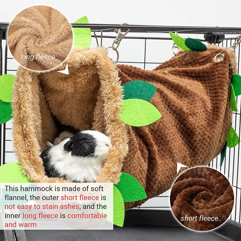 

Guinea Pig Tunnel Hammock -Soft Fleece Rat Hammock Hideout for Hamster Ferret Chinchilla Hedgehog Squirrel Small Animals