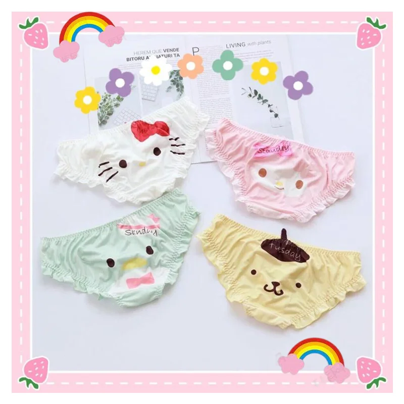 Симпатичные Аниме My Melody KT Cat Purin Dog TuxedoSam Мультяшные креативные хлопковые трусики Kawaii Sweet Girl кружевные трусы женское нижнее белье
Симпатичные Аниме My Melody KT Cat Purin Dog TuxedoSam Мультяшные креативные хлопковые трусики Kawaii Sweet Girl кружевные трусы женское нижнее белье