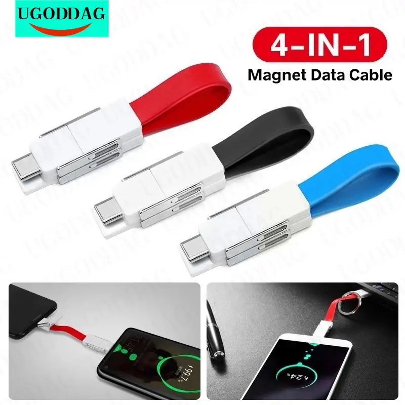 4 in 1 Magnetic Keychain USB Cable Micro USB Charge Wire USB Type C 8Pin Portable Short Power Bank Data Cord For iPhone Android
4 in 1 Magnetic Keychain USB Cable Micro USB Charge Wire USB Type C 8Pin Portable Short Power Bank Data Cord For iPhone Android