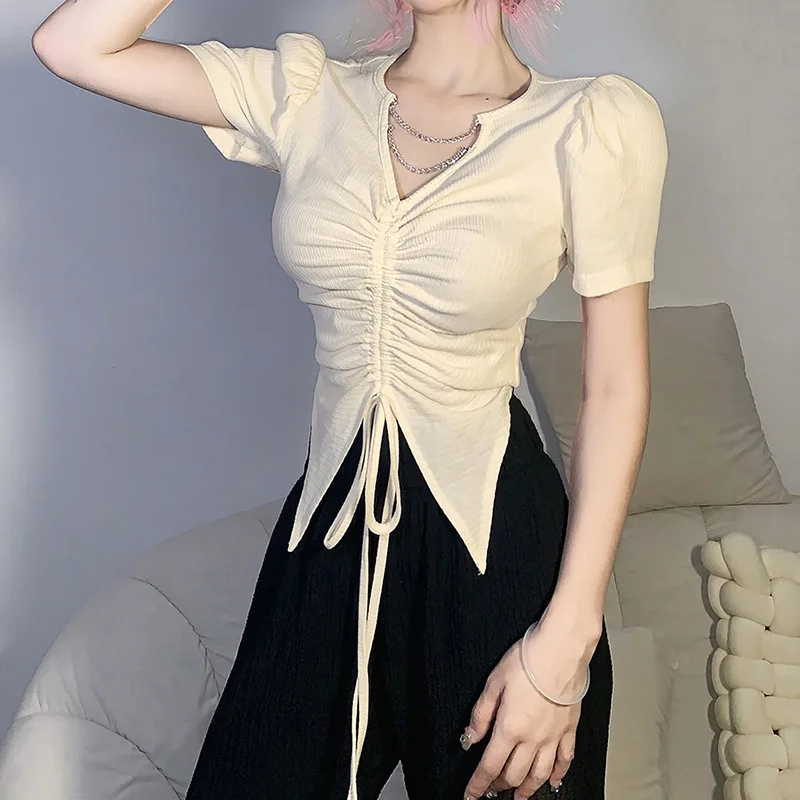 Summer 2022 New Bright Apricot Slim Irregular Wrinkle T-Shirt Simple Comfortable Breathable Thin Multi-Purpose Street Women's
Summer 2022 New Bright Apricot Slim Irregular Wrinkle T-Shirt Simple Comfortable Breathable Thin Multi-Purpose Street Women's