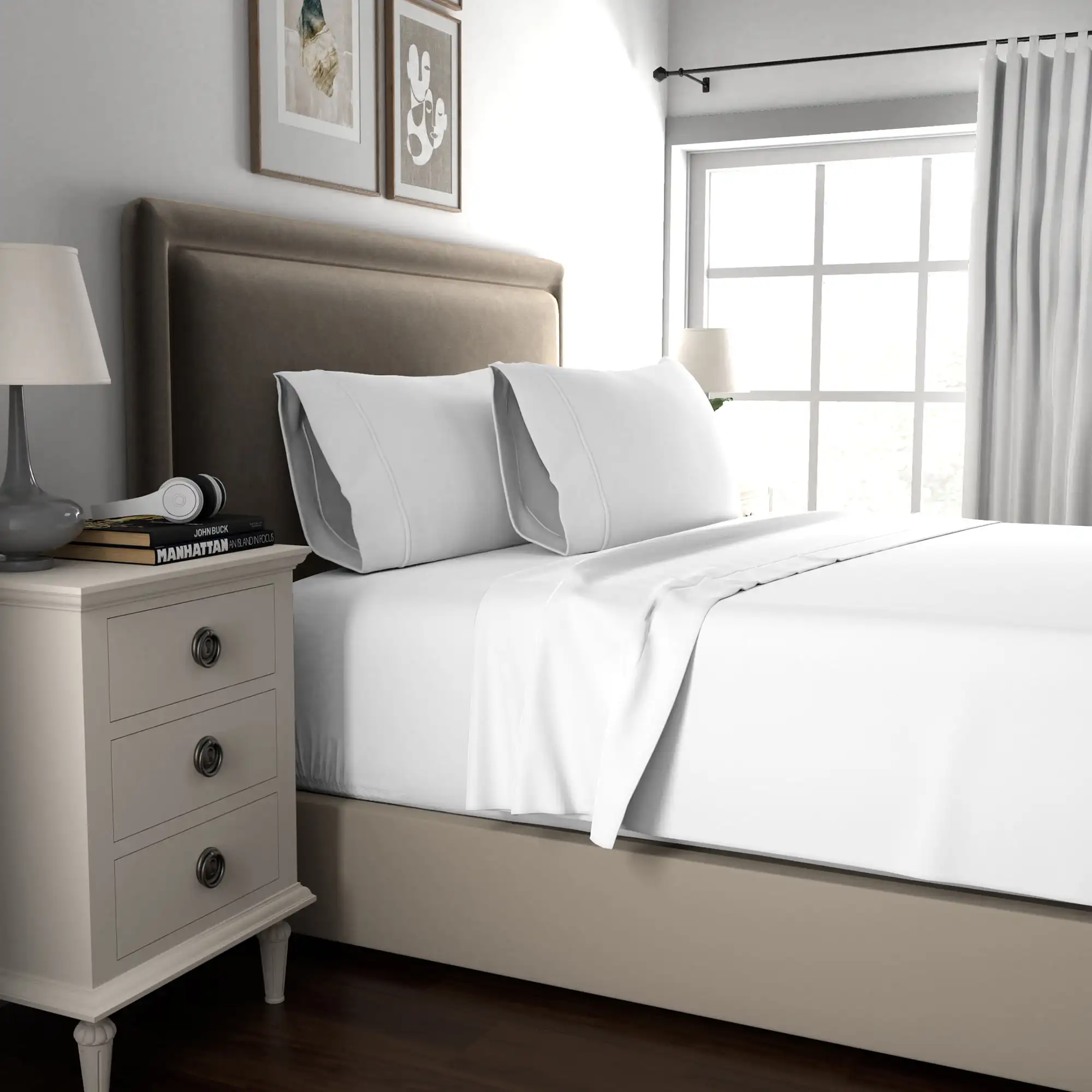Thread Count Luxury Cotton Blend Wrinkle Resistant Sheet Set Queen White Fitted Cover Bed Sheet Bedding Sets
Thread Count Luxury Cotton Blend Wrinkle Resistant Sheet Set Queen White Fitted Cover Bed Sheet Bedding Sets