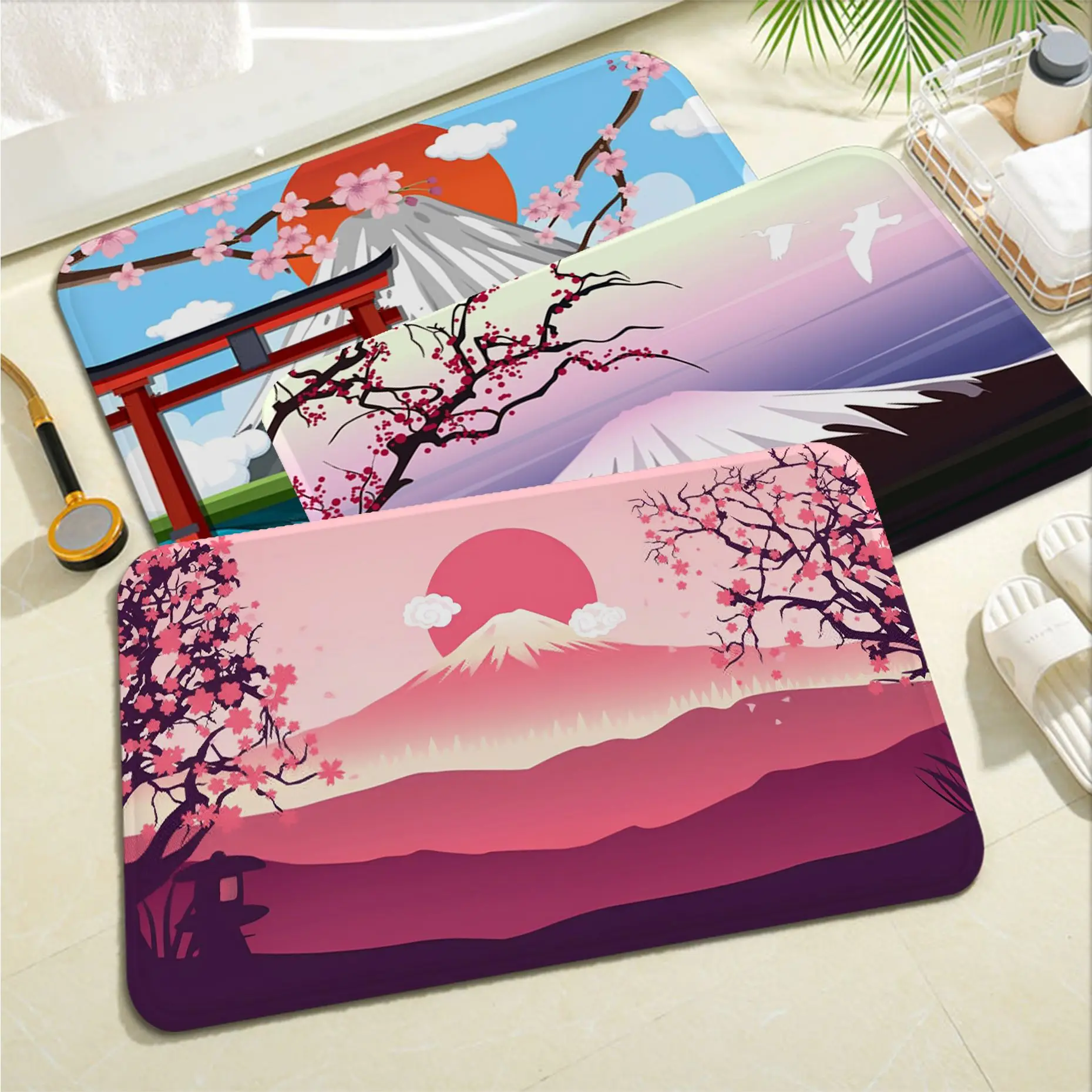 Japanese Cherry Blossom Mount Fuj Entrance Door Mat Anti-slip Absorb Water Long Strip Cushion Bedroon Mat Welcome Rug
Japanese Cherry Blossom Mount Fuj Entrance Door Mat Anti-slip Absorb Water Long Strip Cushion Bedroon Mat Welcome Rug