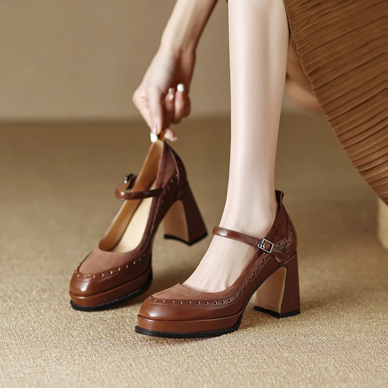 2023 new Spring women pumps natural leather 22-25cm length sheepskin suede+cowhide round toe brogue Buckle Mary Jane shoes
2023 new Spring women pumps natural leather 22-25cm length sheepskin suede+cowhide round toe brogue Buckle Mary Jane shoes