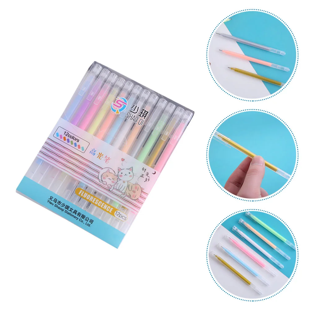12Pcs Colorful Highlighter Plastic Fluorescent Pens Colorful Fluorescence Markers for Students
12Pcs Colorful Highlighter Plastic Fluorescent Pens Colorful Fluorescence Markers for Students