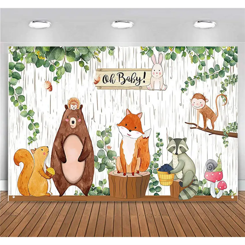 Oh Baby Woodland Baby Shower Birthday Backdrop Banner Jungle Animal Decor Forest Background for Boy or Girl Party Wall Poster
Oh Baby Woodland Baby Shower Birthday Backdrop Banner Jungle Animal Decor Forest Background for Boy or Girl Party Wall Poster