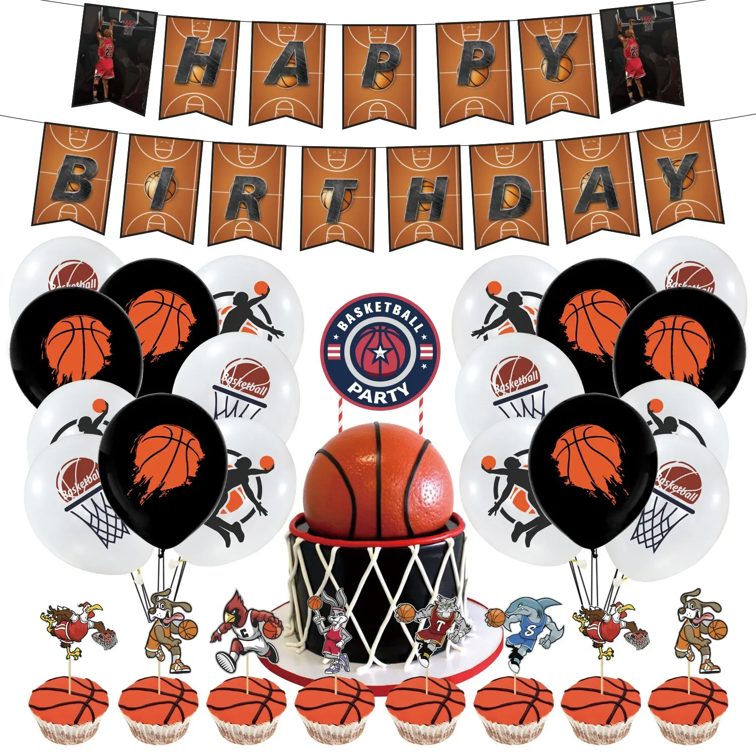 JOLLYBOOM Basketball Theme Party Decoration Supplies Basketball Banner Brown Balloons Set Boys Basketball Player Birthday Party
JOLLYBOOM Basketball Theme Party Decoration Supplies Basketball Banner Brown Balloons Set Boys Basketball Player Birthday Party
