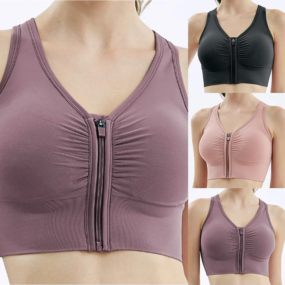Sports Bra Women Soft Beauty Back Wireless Front Zip Padded Yoga Seamless Casual Push Up Vest Support Cross Straps Top
Sports Bra Women Soft Beauty Back Wireless Front Zip Padded Yoga Seamless Casual Push Up Vest Support Cross Straps Top