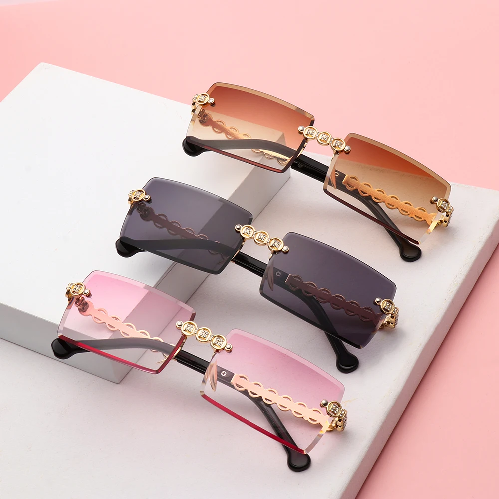Rimless Rectangle Vintage Sunglasses Woman Brand Pink Gradient Sun Glasses Female Cutting Lens Square Ladies Oculos De Sol 
Rimless Rectangle Vintage Sunglasses Woman Brand Pink Gradient Sun Glasses Female Cutting Lens Square Ladies Oculos De Sol