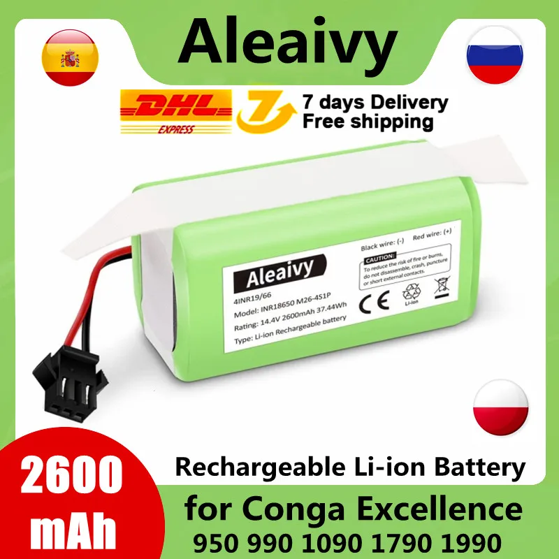 Литий-ионный аккумулятор для Cecotec Conga Excellence 14,4 2600 950 Ecovacs Deebot DN621 990 Eufy RoboVac 35C Panda V710, 1090 в, 601/605 мАч
Литий-ионный аккумулятор для Cecotec Conga Excellence 14,4 2600 950 Ecovacs Deebot DN621 990 Eufy RoboVac 35C Panda V710, 1090 в, 601/605 мАч