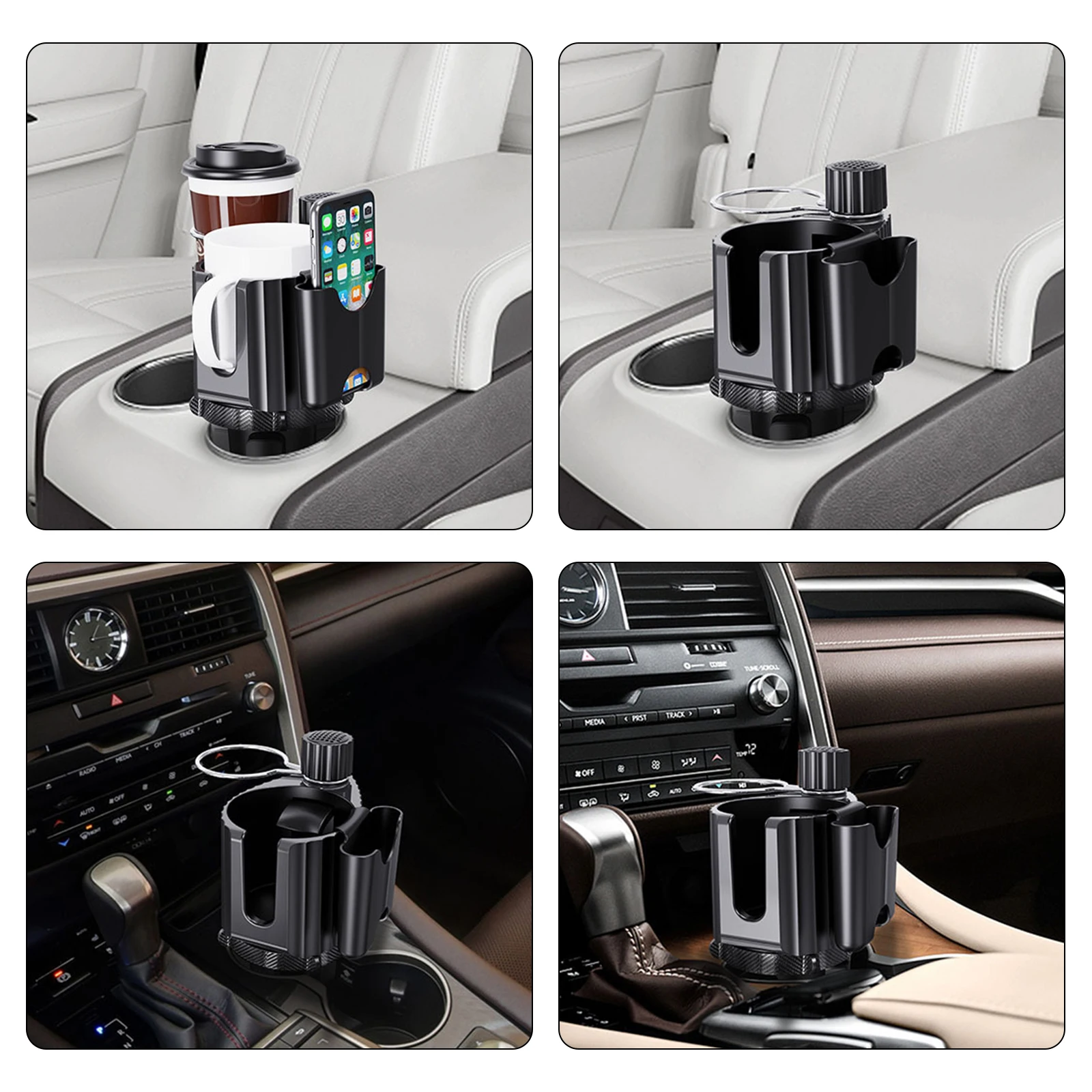 4 In 1 Car Cup Holder Expander 360° Rotating Adjustable Automotive Cup Holders Interior Accessories 21*15*10cm
4 In 1 Car Cup Holder Expander 360° Rotating Adjustable Automotive Cup Holders Interior Accessories 21*15*10cm