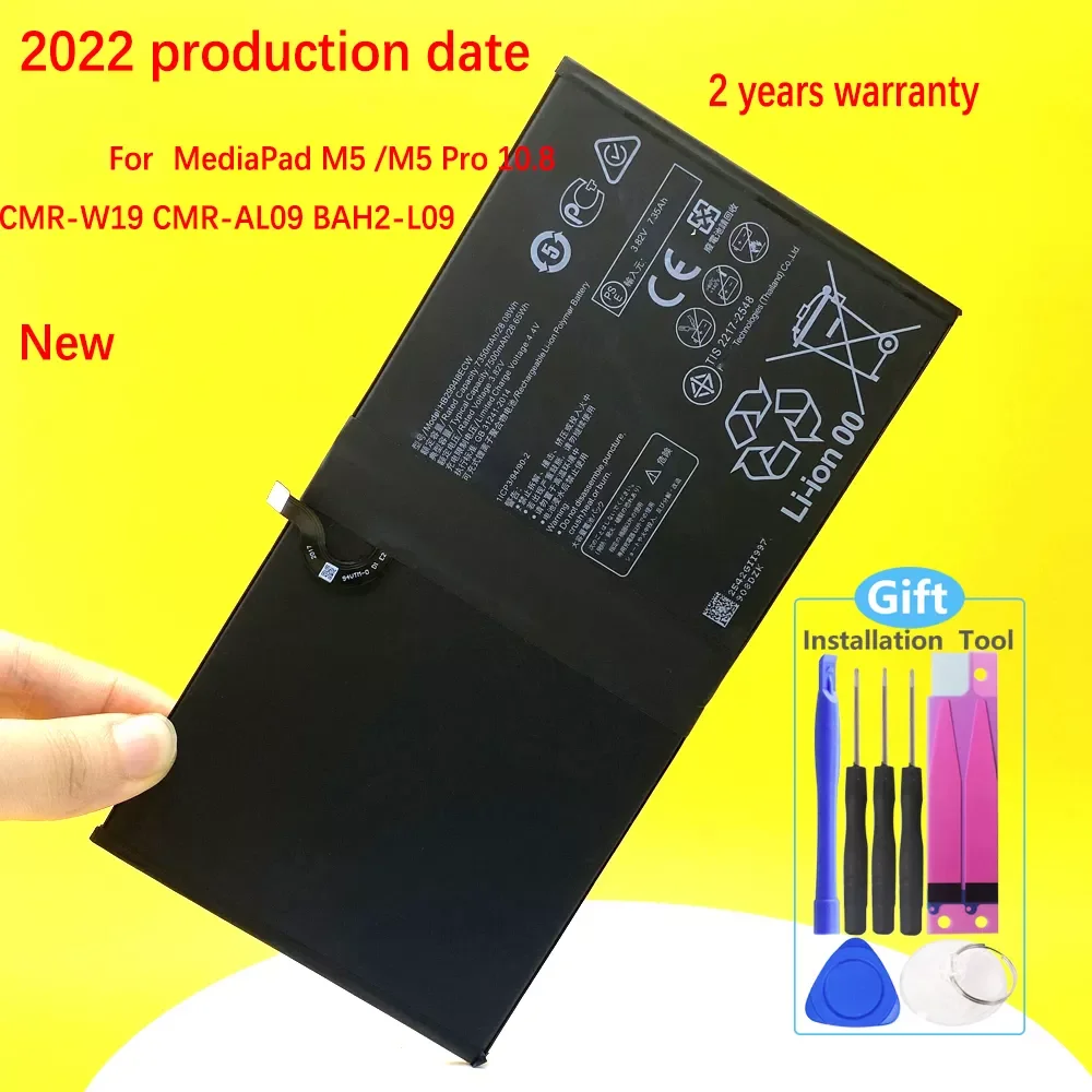 NEW2023 New 7500mAh Battery For MediaPad M5 Lite 10 BAH2-W19 / M5 Pro 10.8 CMR-W19 CMR-AL09 BAH2-L09 HB299418ECW High Quality 
NEW2023 New 7500mAh Battery For MediaPad M5 Lite 10 BAH2-W19 / M5 Pro 10.8 CMR-W19 CMR-AL09 BAH2-L09 HB299418ECW High Quality