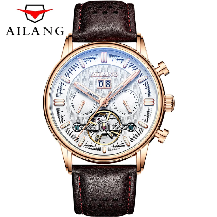 AILANG 2022 Fashion New Business Tourbillon Men Wristwatches Luminous Waterproof Rose Gold Case Leather Men Mechanical Watch 201
AILANG 2022 Fashion New Business Tourbillon Men Wristwatches Luminous Waterproof Rose Gold Case Leather Men Mechanical Watch 201