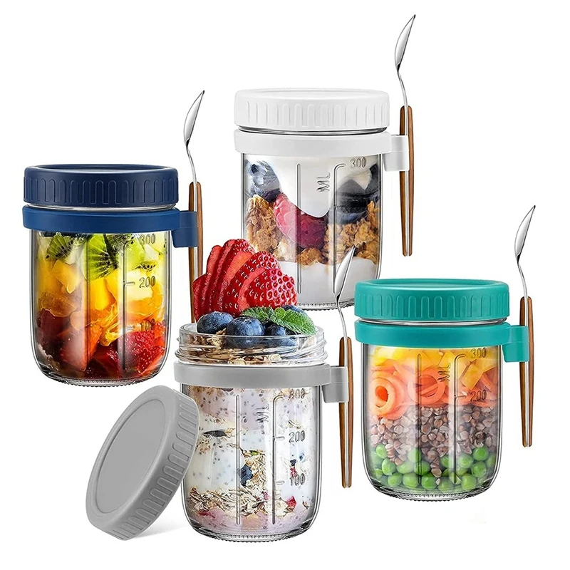 4 Pack Overnight Oats Containers Glass Mason Overnight Oats Jars Airtight Oatmeal Container With Lids And Spoons, 12 Oz
4 Pack Overnight Oats Containers Glass Mason Overnight Oats Jars Airtight Oatmeal Container With Lids And Spoons, 12 Oz