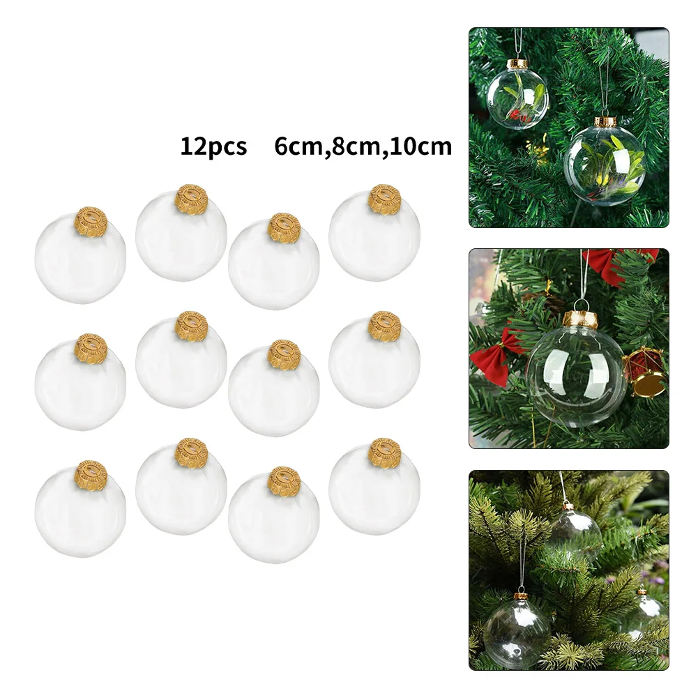 12pcs Clear Christmas Ball Xmas Tree Ornament Ball Festival Hanging Ball Hristmas Decortions For DIY Christmas Ornaments
12pcs Clear Christmas Ball Xmas Tree Ornament Ball Festival Hanging Ball Hristmas Decortions For DIY Christmas Ornaments